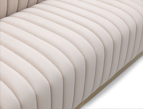 Elba Mid Century Sofa - Velvet Buff Beige