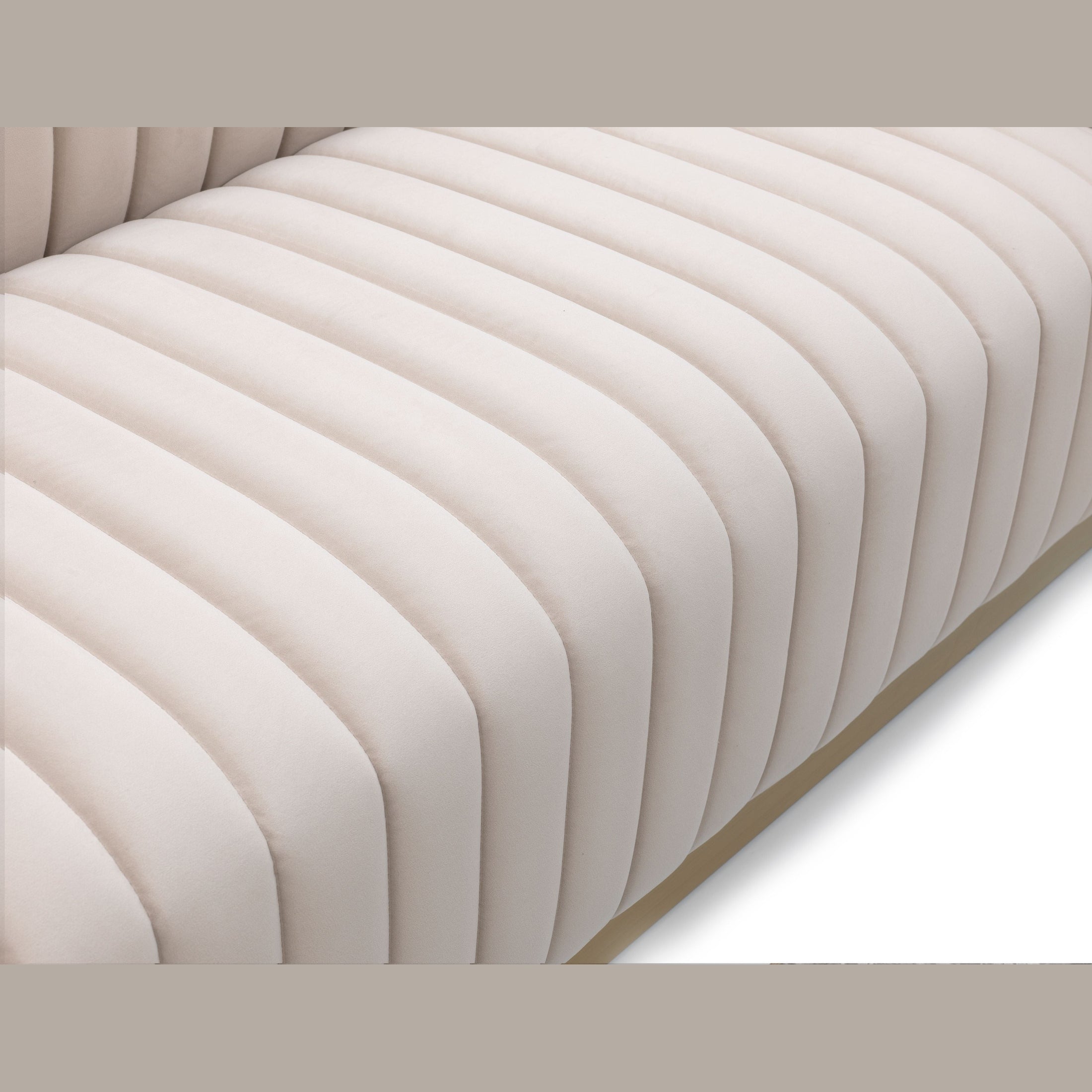 Elba Mid Century Sofa - Velvet Buff Beige
