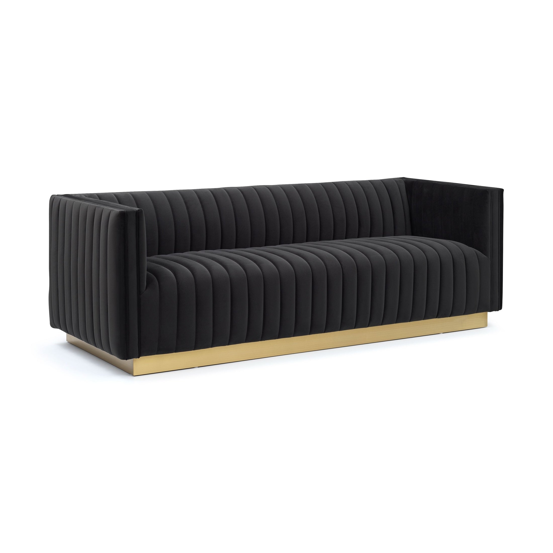 Elba Mid Century Sofa - Velvet Black