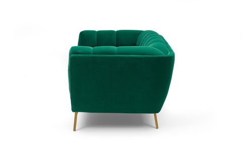 Yaletown Mid Century Tufted Velvet Loveseat - Emerald #23