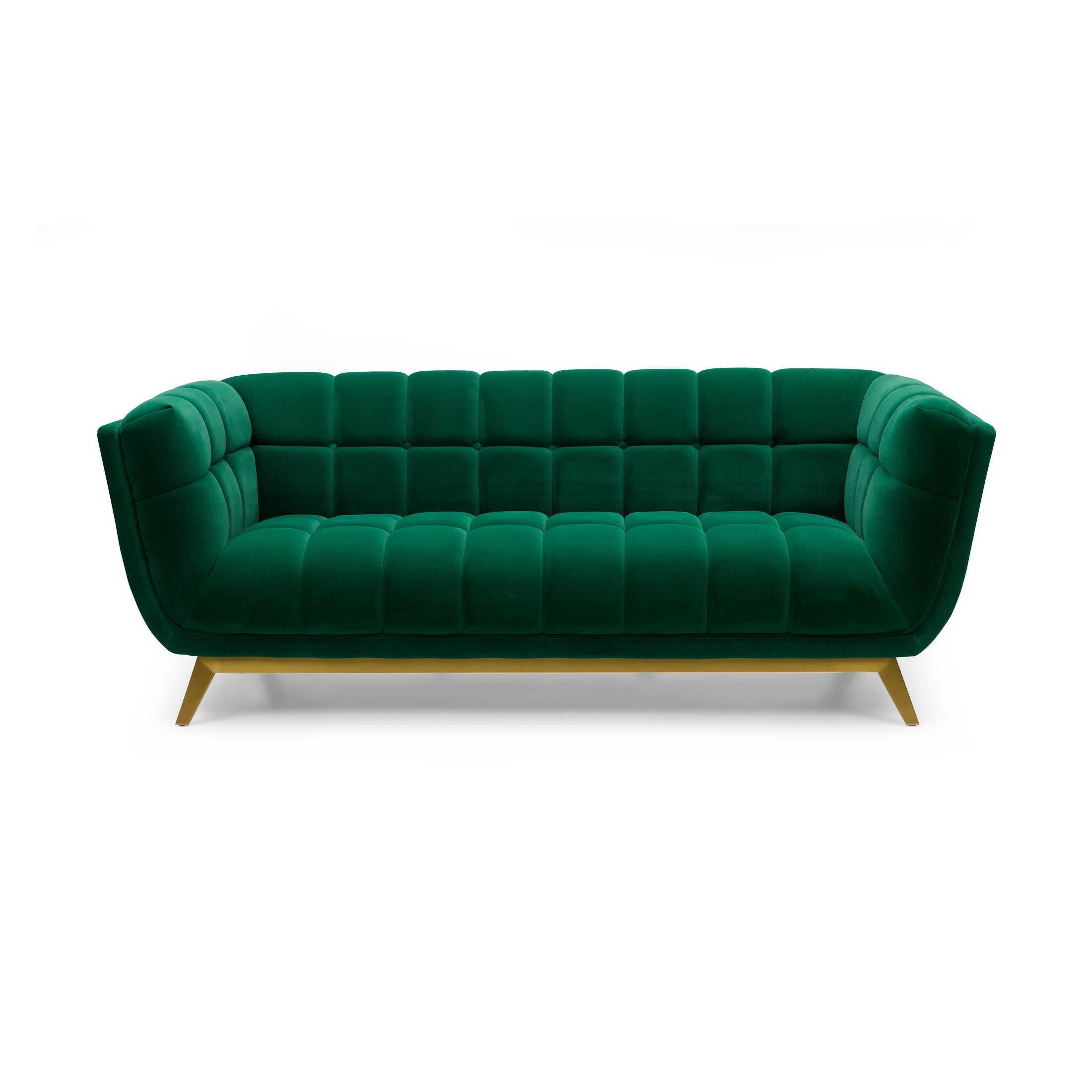 Yaletown Mid Century Tufted Velvet Sofa - Emerald #23