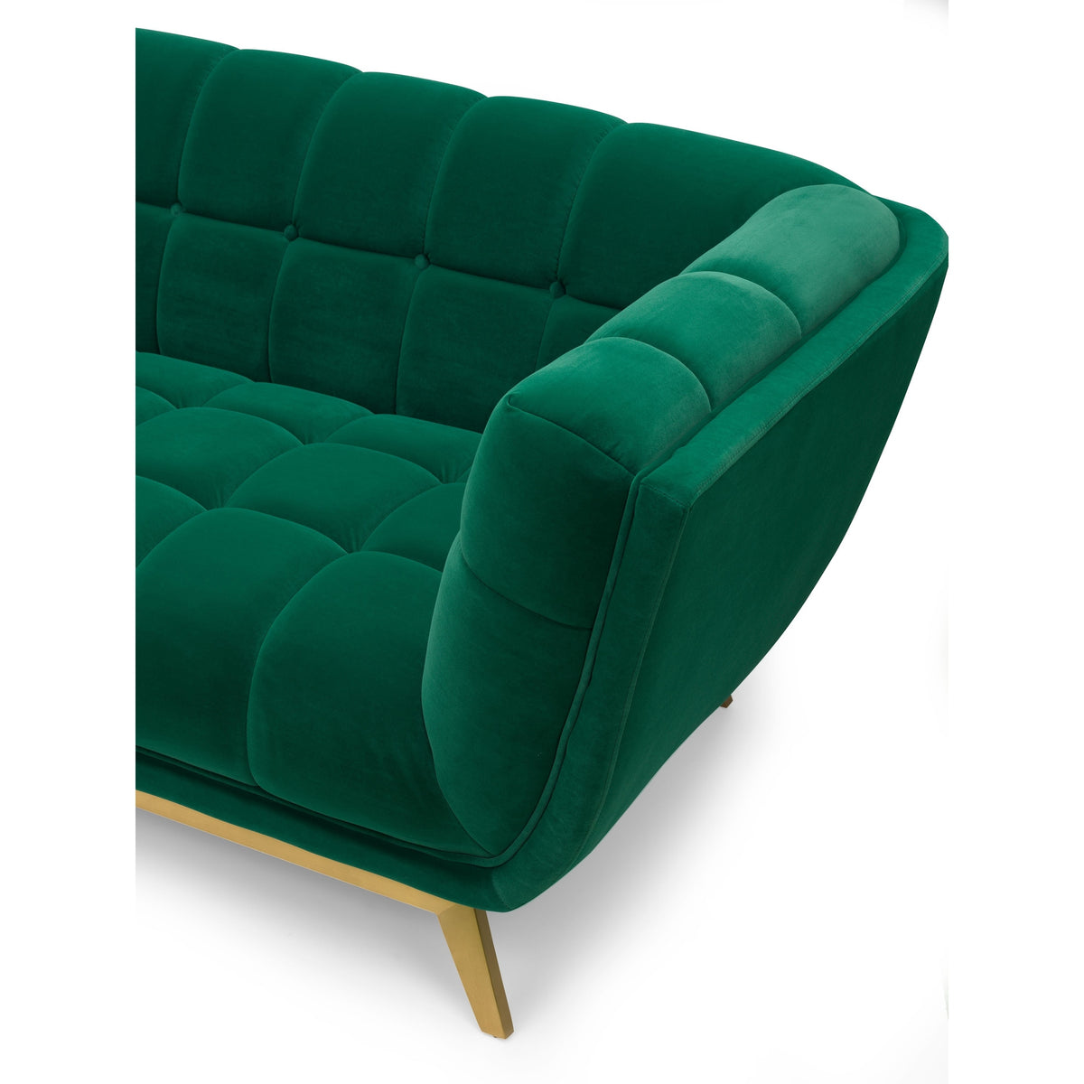 Yaletown Mid Century Tufted Velvet Sofa - Emerald #23