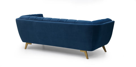 Yaletown Mid Century Tufted Velvet Sofa - Velvet Blue #29