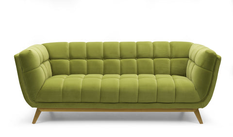 Yaletown Mid Century Tufted Velvet Sofa - Moss Green #14