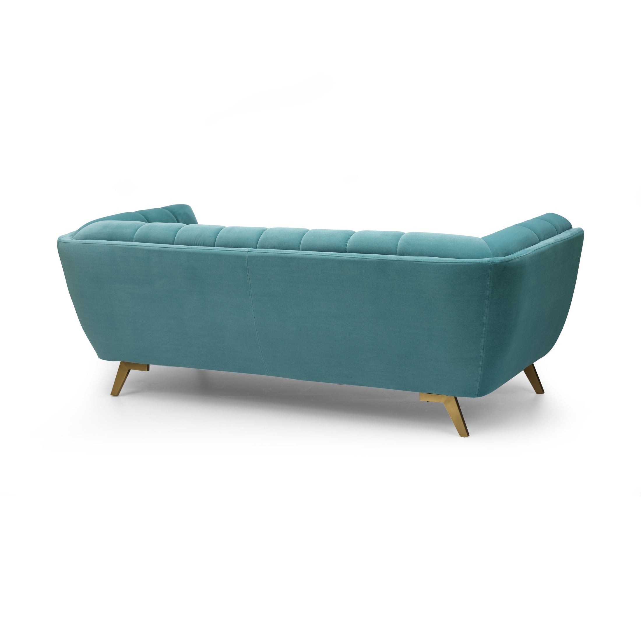 Yaletown Mid Century Tufted Velvet Loveseat - Velvet Teal #19