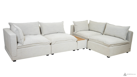 Marliss 5 pc Modular Sectional set with Console - Oatmeal