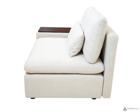 Morgan Modular Sectional Reversible Arm Chair with Console - Knit Beige