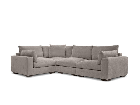 ONZA FABRIC 4 PIECE MODULAR SECTIONAL OYSTER (OPPORTUNITY BUY)