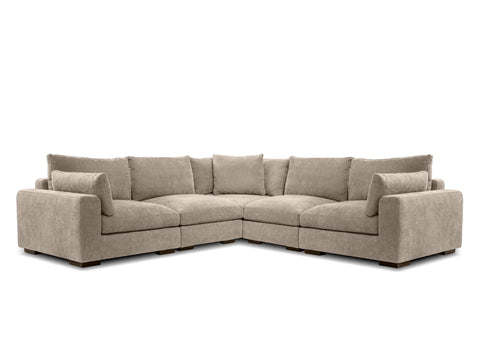 ONZA FABRIC 4 PIECE MODULAR SECTIONAL OYSTER (OPPORTUNITY BUY)