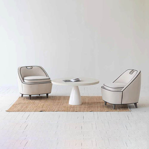 Ebony Club Chair - Ivory