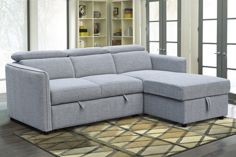 Renato Sleeper Sectional - Right Chaise - Thora Stone