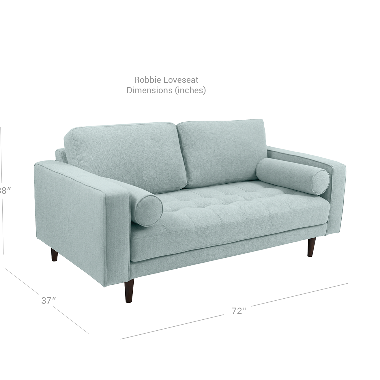 Robbie Fabric Loveseat - Light Sage