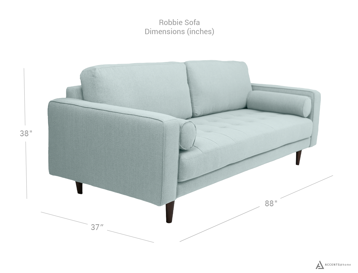 Robbie Fabric Sofa - Light Sage