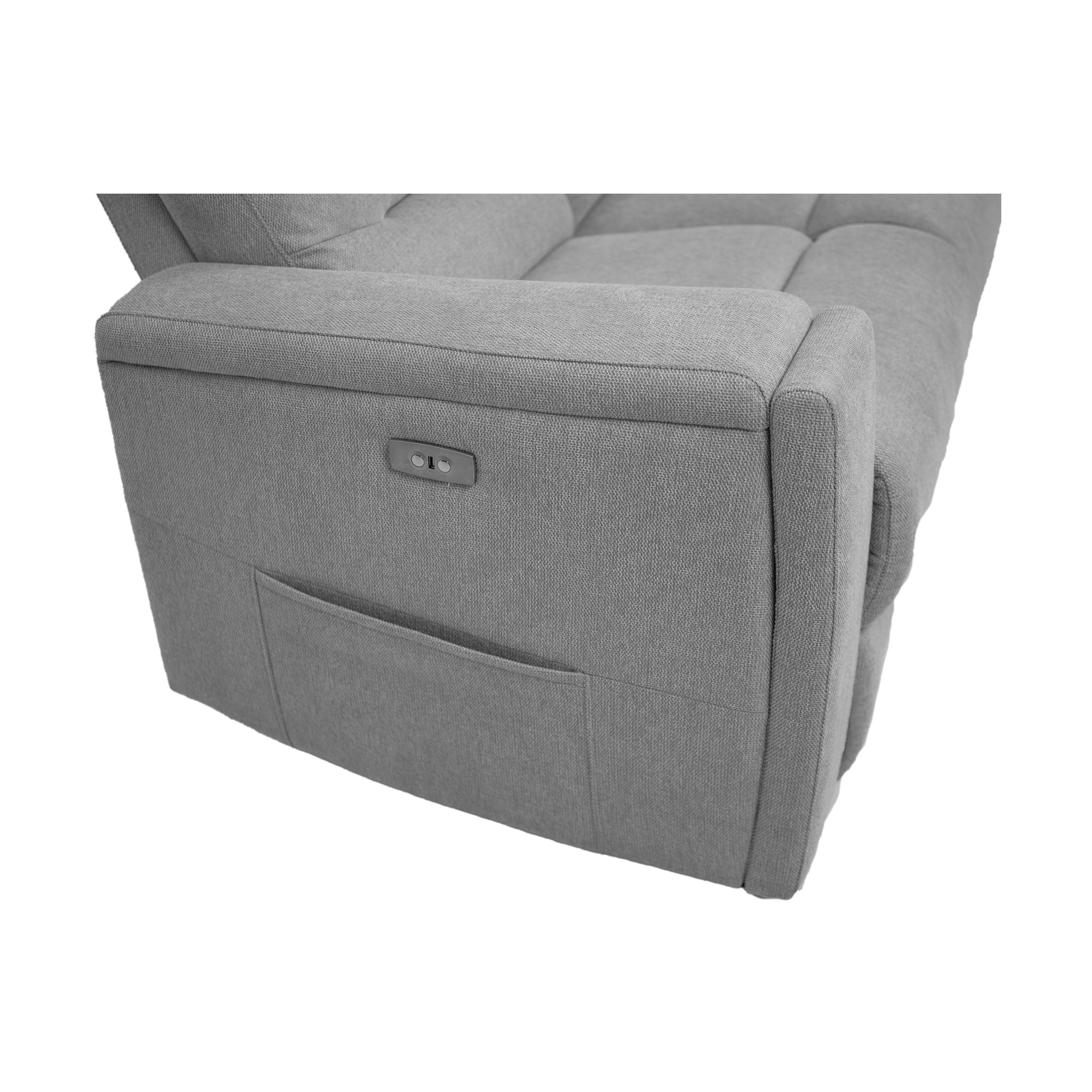 Roche Power Recliner Sofa - Light Grey