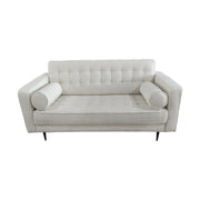 Lucas Mid Century Fabric Loveseat - Boucle White
