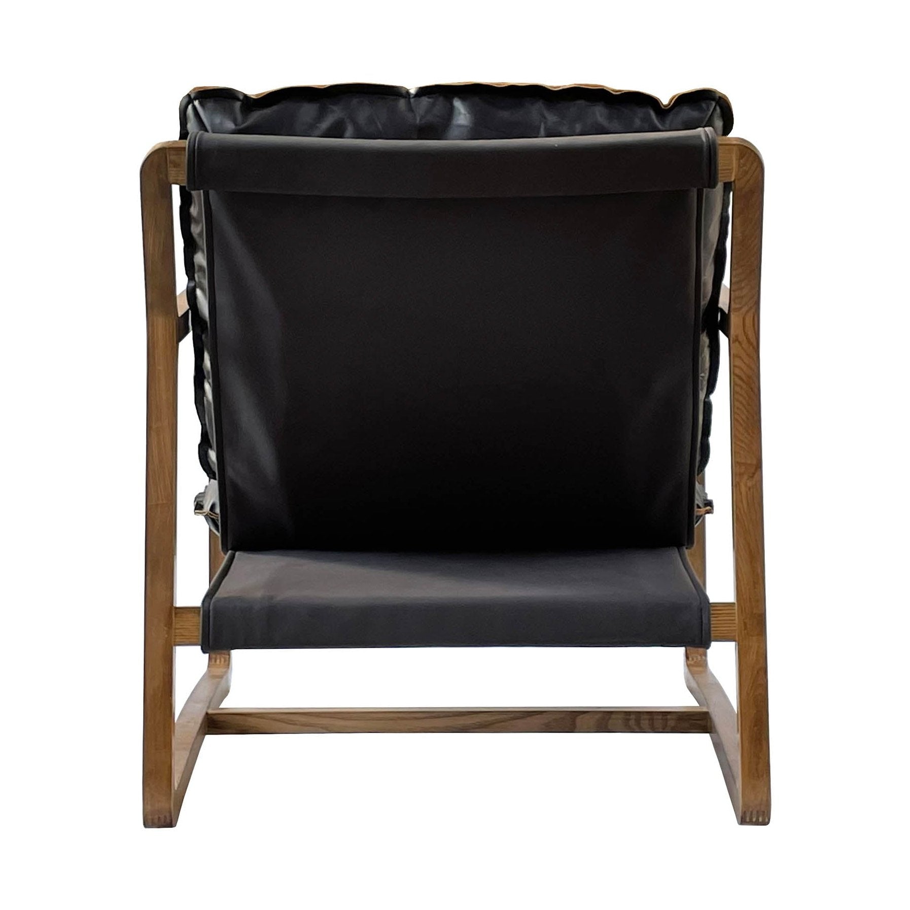Graven Club Chair Black Leather Cushions with Black Leather Frame