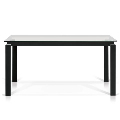 Floor Model - Pavia Rectangular Dining Table with Clear Tempered Glass Top