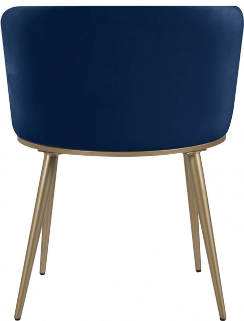 Skylar Velvet Dining Chair blue back