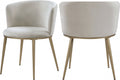 Skylar Velvet Dining Chair set of 2 in beige