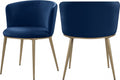Skylar Velvet Dining Chair set of 2 in blue