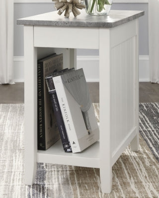 Diamenton Chairside End Table with USB Ports & Outlets