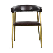 ATRIA DINING CHAIR Genuine Leather Seating - Brown