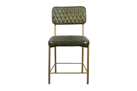 Vega Dining Chair  Genuine Leather Seating - Green