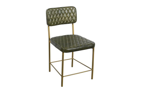 Vega Dining Chair  Genuine Leather Seating - Green