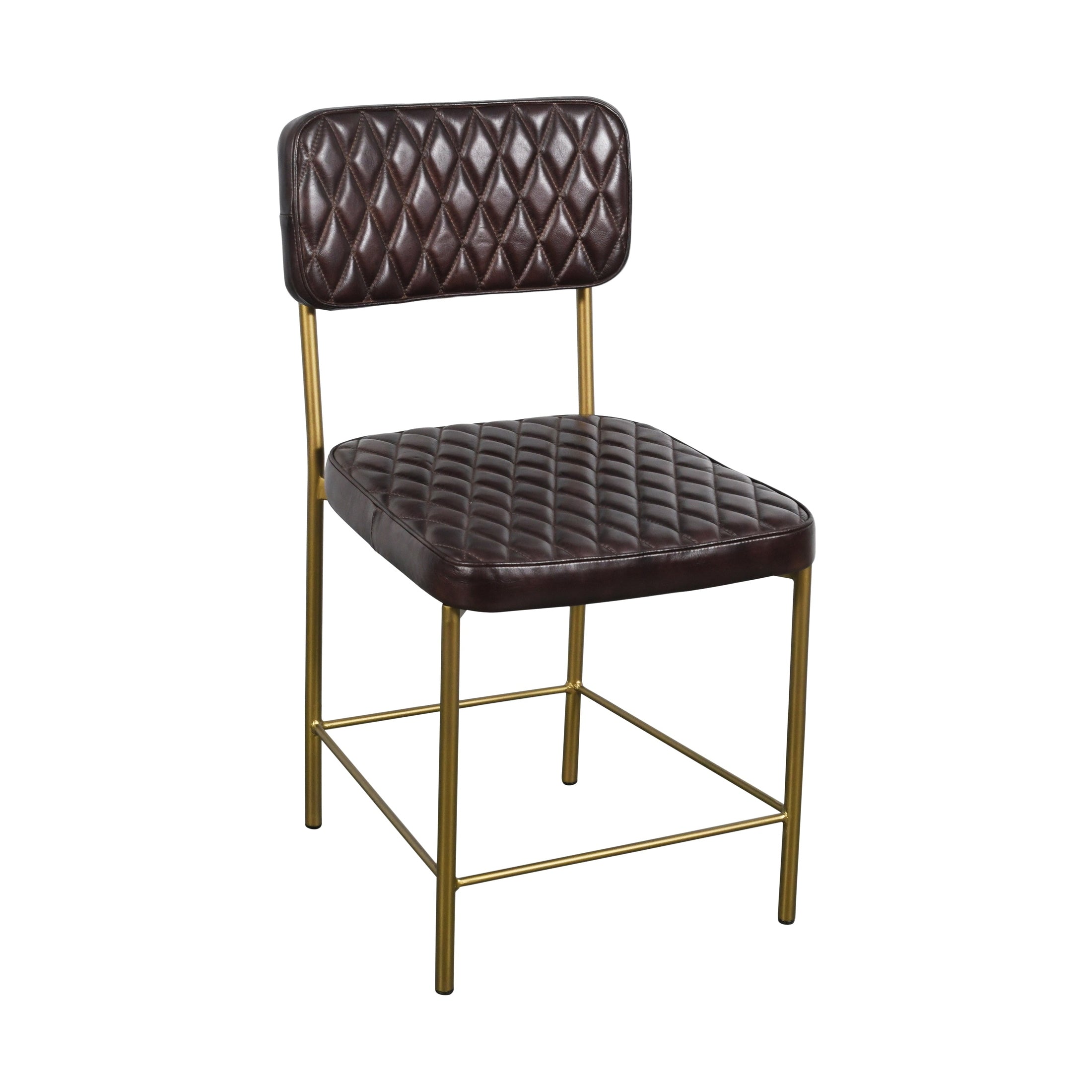 Vega Dining Chair  Genuine Leather Seating - Tan