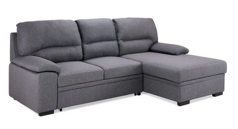 Boston Pop-Up Sectional Sofa Bed with Right-Facing Chaise- Grey, Charcoal