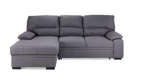 Boston Pop-Up Sofa Bed with Left-Facing Chaise- Grey, Charcoal