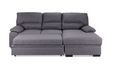 Boston Pop-Up Sectional Sofa Bed with Right-Facing Chaise- Grey, Charcoal by Accents At Home