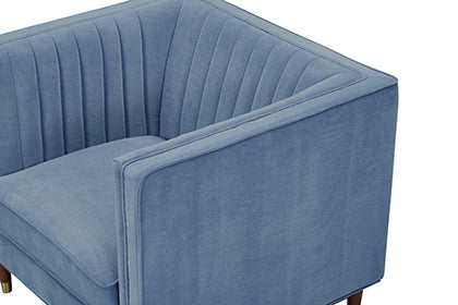 LUIGI Mid Century Velvet Accent Chair -Titanium