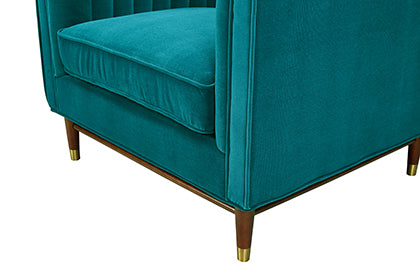 LUIGI Mid Century Velvet Accent Chair - Emerald Green