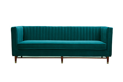 LUIGI Mid Century Velvet Sofa - Emerald Green