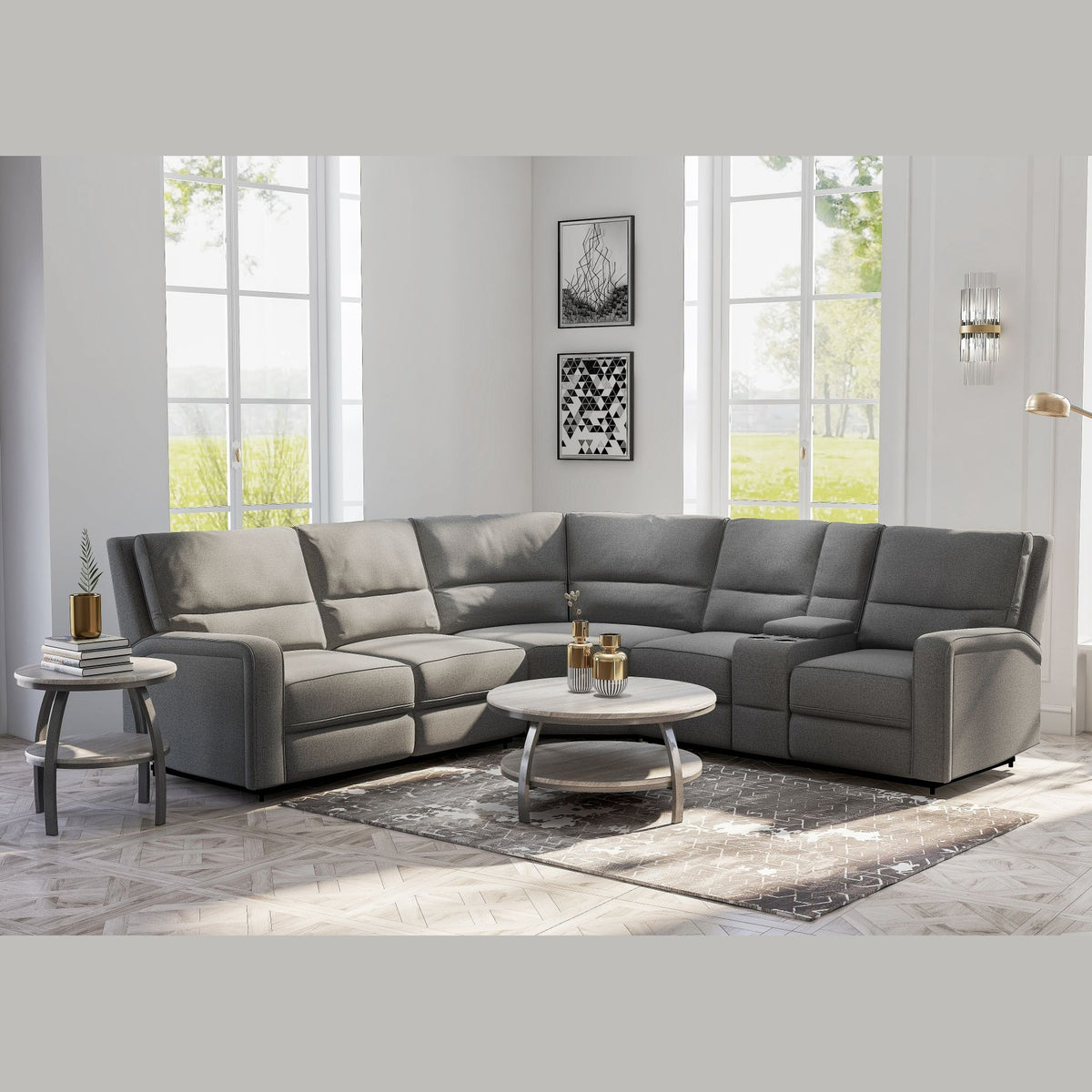 Medford Power Recliner Sectional - Charcoal
