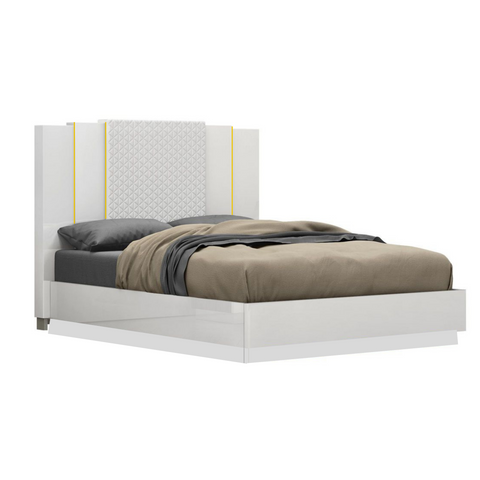 Amy White King Bed with Lift-up Storage