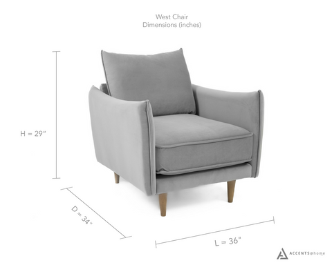 West Mid Century Velvet Chair