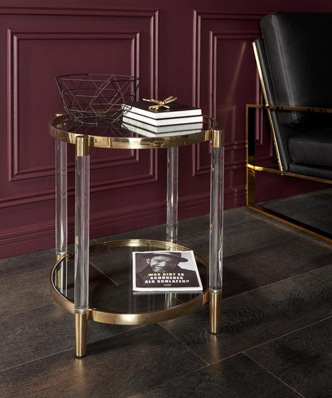 Darren End Table - Gold with acrylic legs