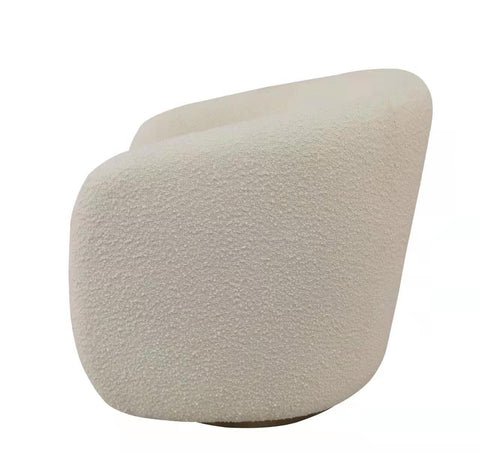CANGALI SWIVEL ACCENT CHAIR - BOUCLE’ IVORY