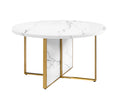 Moreno Faux Marble Round Coffee Table - White