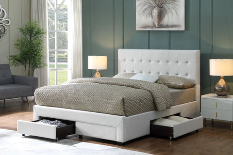 Sydney Storage Drawer Bed w/ Premium Fabric - Oatmeal