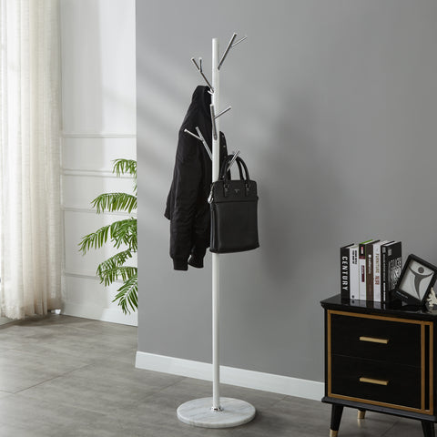 White Coat Rack with Marble-White