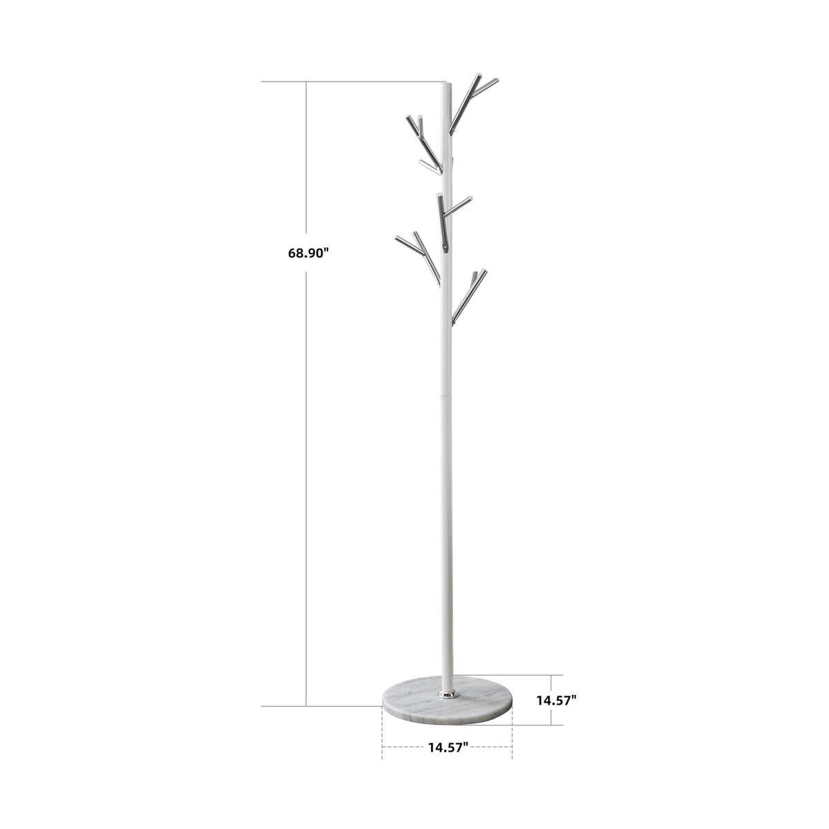 White Coat Rack with Marble-White