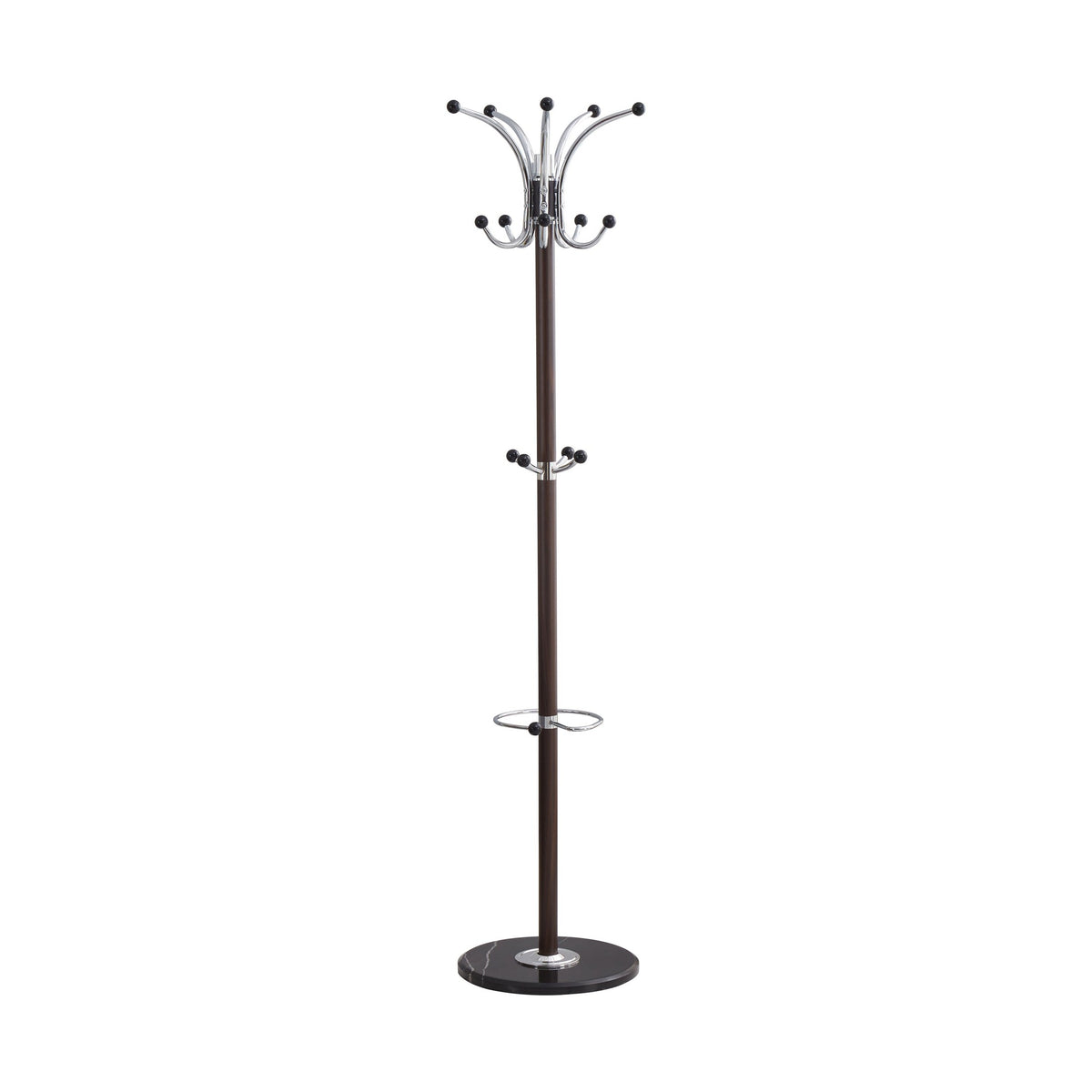 Deline Coat Rack with Marble-Brown
