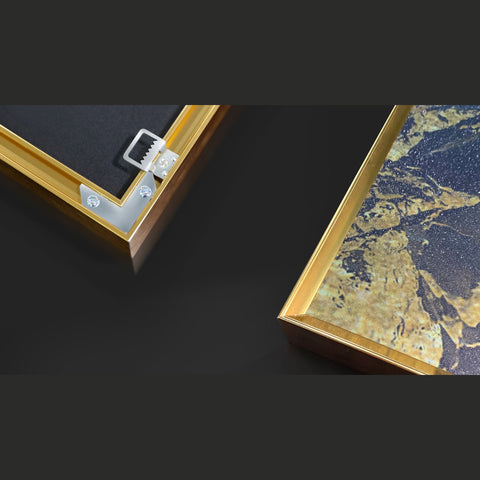 Palma Set of 3 Alloy Matt - Golden Frame Wall Art