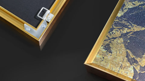 Sense Glass Golden Leaf Set of 3 - Golden Frame Wall Art