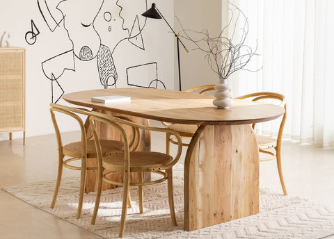 Ingrid Oval Solid Acacia Wood Dining Table