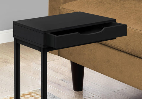 Accents@Home ACCENT TABLE - BLACK / BLACK METAL WITH A DRAWER SKU: I 3600