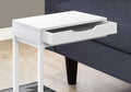 Accents@Home ACCENT TABLE - WHITE / WHITE METAL WITH A DRAWER SKU: I 3601
